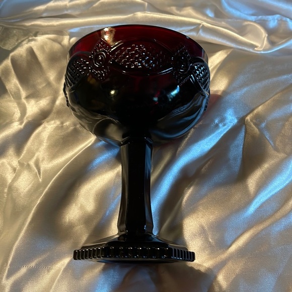 Avon Other - Avon Vintage Cape Cod Red Heavy Glass Saucer Champagne Goblet